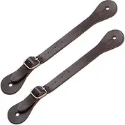 Saintrygo 2 Pieces Leather Spur Straps Western Men Adjustable Boot Straps Single Ply Spur Straps for Boots Western Women Men
