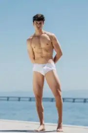 [K368] Handsome Man Cute Model Showing Off Body Male Physique Photography