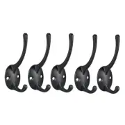 Dual Prong Coat Hooks Wall Mounted Double Towel Hook 87mm x 29mm x 42mm 5pcs