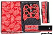 XBOX ONE 1 Skin Game Console Decal Plus Controller Stickers Bandana RED PAISLEY