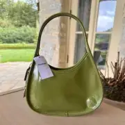 Coach CQ003 Ergo Bag Patent Coachtopia Leather Olive Green NWT Authentic