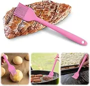 Silicone Basting Pastry Brush,Heat Resistant Cooking Oil Brush for BBQ Grill Baking Kitchen Cooking BPA Free Dishwasher Safe (Pink, 26CM/10.5")