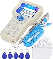 125KHz 13.56MHz RFID Reader Writer, ID IC HID UID Fob Copier, NFC Reader, 10 Frequencies RFID Card Duplicator, Encrypted Card Decoder, with 10PCS Rewritable Key Cards, USB Interface