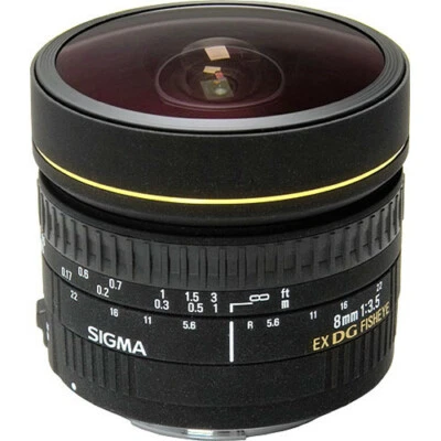 SIGMA 8mm F3.5 EX DG CIRC FISH EYE LENS f NIKON CAMERA NEW in FACTORY BOX & CASE