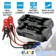 2x 2000A Car 12V Vehicle Portable Emergency Jump Starter 20000mAh Black