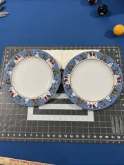 Sakura Debbie Mumm Snowman (2) Dinner Plates Holiday Winter - New