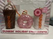 Limited Edition Dunkin Holiday Ornaments Set Of 3