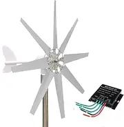 AISINILALAO Wind Turbine Generator Kit, 10000W 12V 24V 48V 8 Blades Wind Turbine Generator Wind Turbine Generator, with Mppt Controller