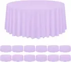 12 Pack Light Purple Tablecloth Plastic round Table Cloth 84 Inch Disposable Pla