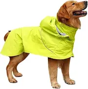 WEKAMOS High Collar Adjustable Pet Rain Jacket Nylon Rainwear for Dogs Fashionable Durable Dog Rain Coat for Rainy Days Keep Pets Dry Comfortable