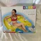 Intex Sit N Float INFLATABLE Pool LOUNGE 60"x39" Handles 2 Cup Holders Yellow