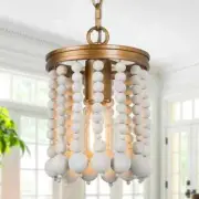 LNC Modern Farmhouse Antique Gold Pendant Light White Bohemian Hanging Light