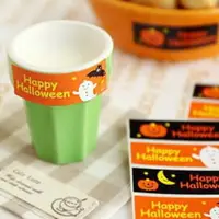 在飛比找樂天市場購物網優惠-萬聖節Happy Halloween橘黑雙色幽靈長條裝飾貼紙