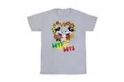 Mickey Mouse Womens/Ladies Hippie Love Mickey & Minnie Mouse Boyfriend T-Shirt (Sports Grey) - UTBI52697