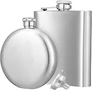 SECFOU Outdoor 5oz Round 7oz Square Flask Set Metal Hip Flask Leakproof for