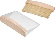 ETHEL Mini Metal Dustpan and Brush Set, Hand Broom and Dust pan for Sweeping Crumbs Fireplace, Dustpan are Used to Clean Kitchens, Floors, Tables, Animal Cages (White)