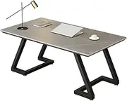 LYXWGRZD Small Meeting Table, Conference Table with Rock Board Tabletop, Training Table with Strong Metal Frame, Seminar Table for 4 People