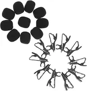 Mikinona 10PCS Lapel Microphone Clip Mini Lavalier Mic Clips with Covers for Easy Attachment Meetings Speeches Video Conferencing and Online Chats