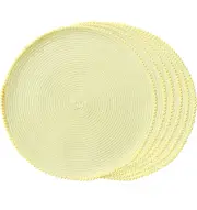 FunWheat Round Braided Placemats Set of 6 Table Mats for Dining Tables Woven Was