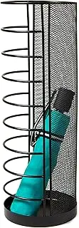 Mind Reader Umbrella Stand, Walking Cane Rack Wrapping Paper Holder, Entryway, Metal Mesh, 5.5" L x 5.5" W x 15.75" H, Black