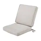 Classic Accessories Outdoor Dining Chair Cushion 20"x24" Polyester Heather Grey