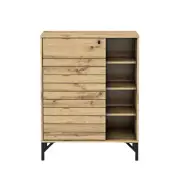 Akmo Wooden Shoe Rack Organiser Cabinet Wotan Oak