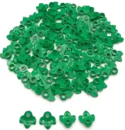 Lego 100 New Green Plant Plates Round 1 x 1 w/ 3 Leaves Parts