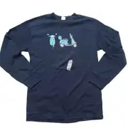 Vintage Paul Frank Long Sleeve Tshirt, Navy, Moped, XL