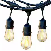 BRIGHTECH Ambience Pro 15 Light 48 Ft. Plug-in LED S14 Edison Bulb String Light