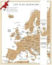 Splosh Cork Pin Board Europe Travel Map, Desk Size