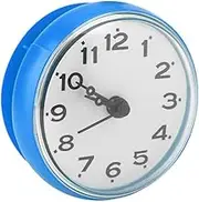 Waterproof Shower Clock with Suction Cup Round Face Arabic Digital Dial Bath Shower Clock Bathroom Kitchen Accessories (Blue)