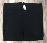 Chico's Black Cavalry Twill Palazzo Pants Size 1 Mid Rise Wide Leg Button NEW