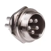 5 Way Male M19 Metal Circular Panel Mount Socket Connector