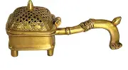 eSplanade Brass Incense Burner Dhoop Dani Stand with Handle- 15 cms