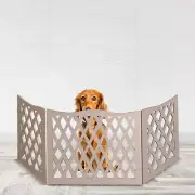 Freestanding Dog Gate Expandable Decorative Wooden Fence for Small to Medium Pet