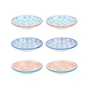 Nicola Spring Patterned Dipping Dishes - Small Bowls for Rice, Soy Sauce & Olive Oil, 10cm - Set of 6