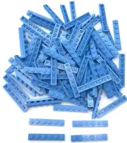 Lego 100 New Medium Blue Plates 1 x 6 Stud Pieces