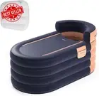Inflatable Adult Bathtub Portable Spa Freestanding w/ Electric Air Pump Orange
