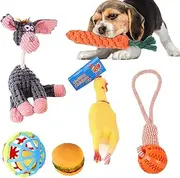 Dog Chew Toys | 6X Dog Pull Cotton Rope Chew Toy,Interactive Pet Supplies Tug of War Indestructible Tough for Small Medium Breeds