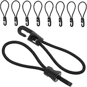 Kisangel 20pcs Durable Bungee Cord with Hooks Elastic Straps for Luggage Camping and Travel Lightweight and Portable Secure Fastening for Car Trunk and Backpack Use