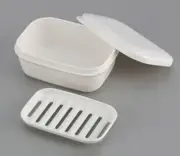 Travel Soap Case Holder, Soap Dish for Home and Travel, Self Draining, 2 Pack Wh