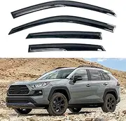 KPY Window Visor Compatible with Toyota RAV4 2019-2024, 4PC Rain Guard Side Window Vent Deflectors Tape-On Mugen Style, 2019 2020 2021 2022 2023 2024
