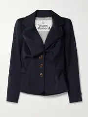 [Vivienne Westwood] Vivienne Westwood - Gathered Wool-twill Peplum Jacket - Navy - IT46 IT 46 Blue