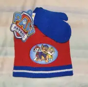 Nickelodeon PAW Patrol Boys Hat & Mittens Set Chase, Rubble, & Marshall