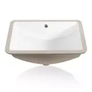 Sinber Undermount Bathroom Sink 20.87" Scratch Resistant Trough Ceramic White