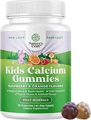 Delicious Kids Calcium Gummies - Toddler Vitamin D and Calcium Gummies for Children - Kids Vitamin Gummies with Calcium and Vitamin D for Muscle Bone and Teeth Development - Kosher Childrens Gummies