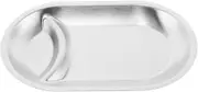 SECFOU Stainless Steel Divided Serving Plate Snack Tray with Sections for Fries Dipping Sauce for Weddings Parties Family Meals Easy to Clean Versatile Food Platter