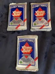 3 UNOPENED PACKS LOONEY TUNES COMIC BALL CARDS Upper Deck 1990 12 cards per pk
