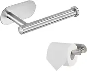 Roczential Paper Towel Holder, Stainless Steel Self-Adhesive Paper Roll Holders Under Cabinet No Drilling Wall Mount for Toilet Bathroom Kitchen (Silver)