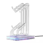 Space Saving Desk Mount RGB Dual Game Controller Holder for PS5 PS4 Switch Xbox
